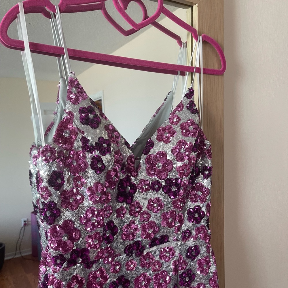 B Darlin Pink and Purple Sequin Dress